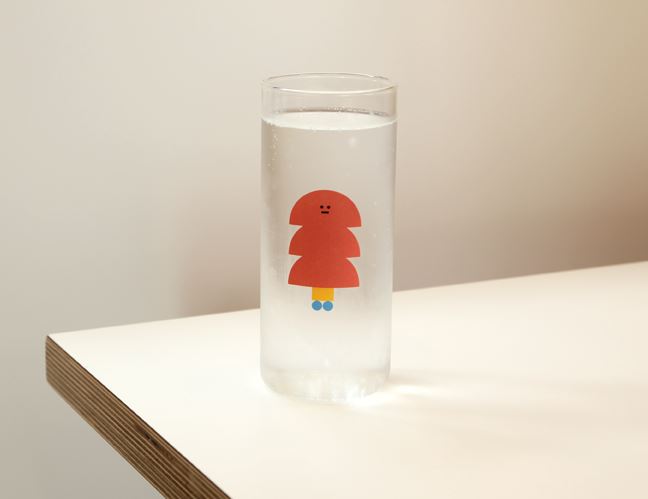 SML GLASS CUP RED