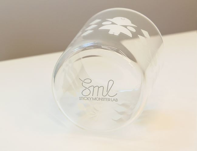 SML GLASS CUP RED